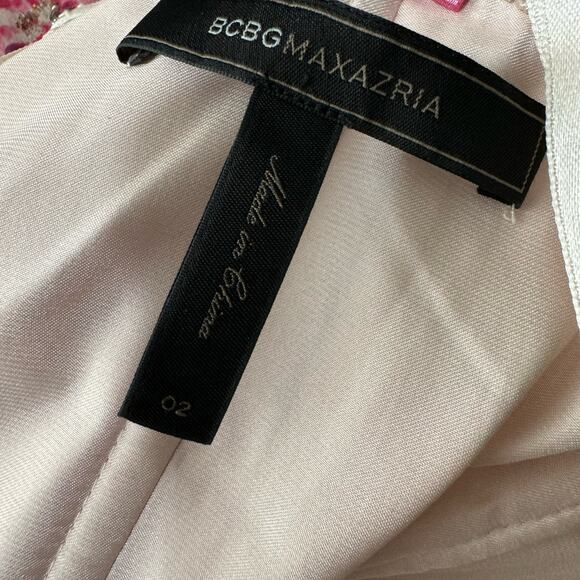 BCBGMAXAZRIA Silk Kai Begonia Strapless Maxi Pink Dress Size 2 - Picture 7 of 9